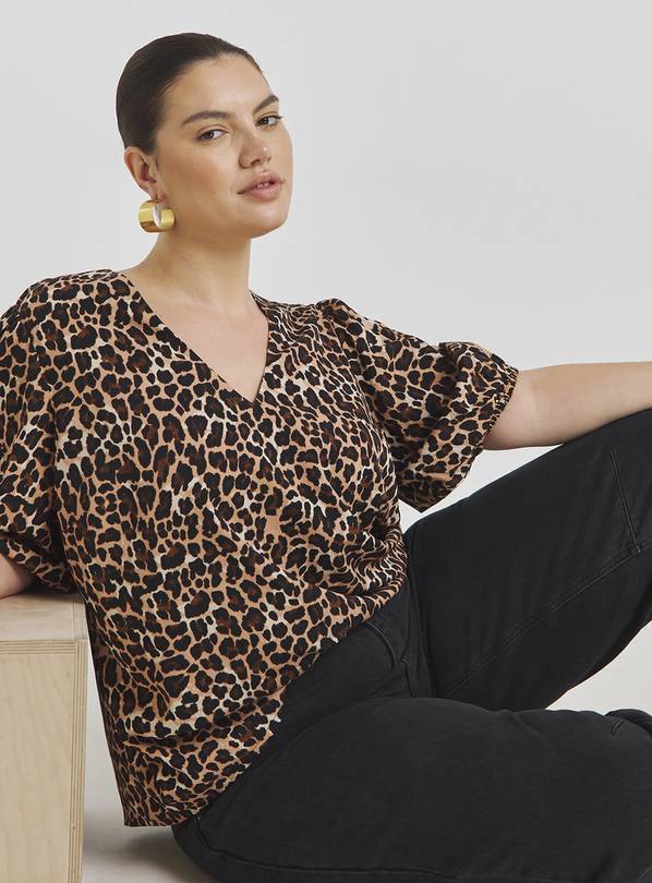 SIMPLY BE Leopard Flute Sleeve Blouse 12